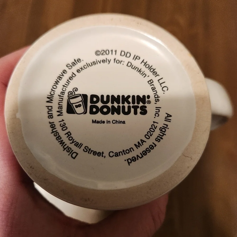 2011 Dunkin Donuts Coffee Mug Diner Style Ceramic Cup DD 12 oz Retro Heavy